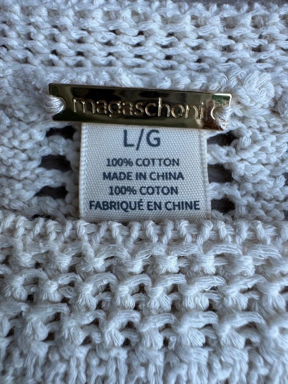 Magaschoni Crochet Knit Crew Neck Sweater sz L - Picture 3 of 7